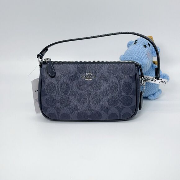 Coach C3308 Nolita 19 Signature Midnight Navy Denim Clutch Wallet Bag Wristlet - Picture 1 of 6
